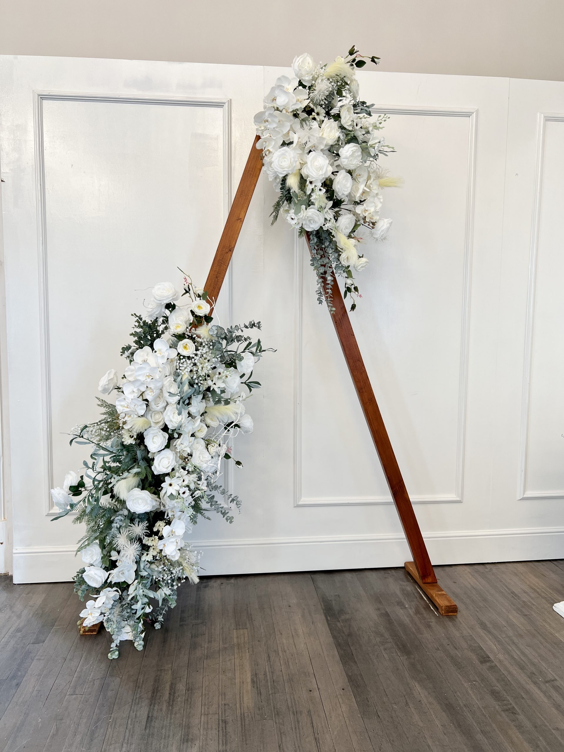hexagon arch, triangle arch, pampas wings, pampas, rustic wedding, backdrop hire, wedding hire, wedding ideas, 2023 wedding, wedding decor, wedding decorations, arch hire, derby arch hire, wedding arch hire